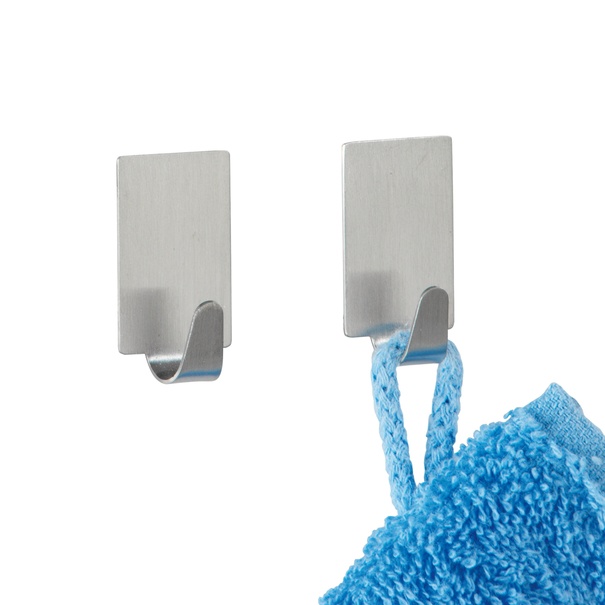 Háčiky do kúpeľne WENKO SILVER MATT antikoro, sada 4 ks 1