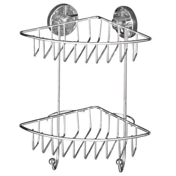 Kúpeľňová polica WENKO VACUUM-LOC 2 chróm 1