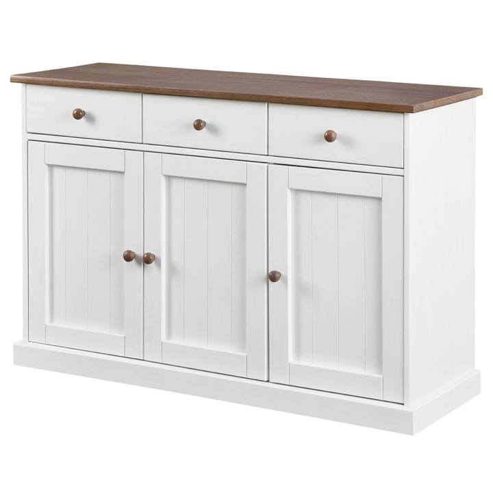 Komoda WESLEY 2 borovica biela/hnedá 1