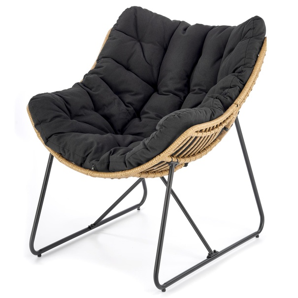 Kreslo WHASPIR prírodná/čierna 1