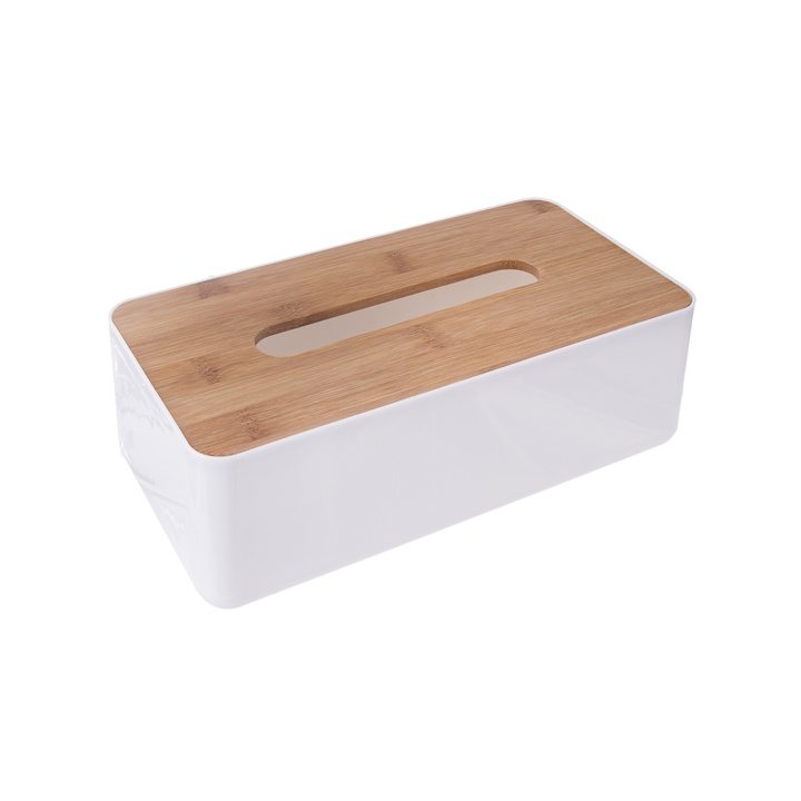 Box na papierové vreckovky WHITNEY bambus/biela 1