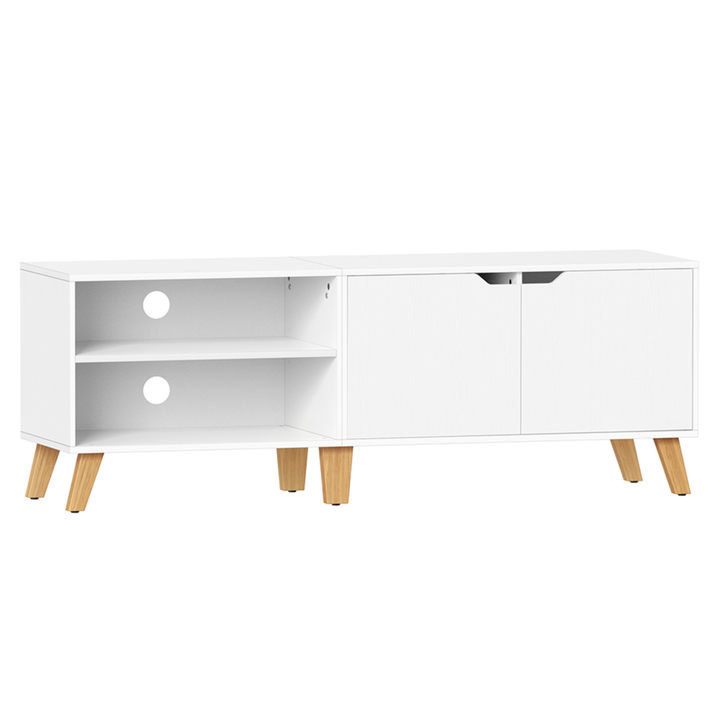 TV komoda WIDE biela/prírodná 1