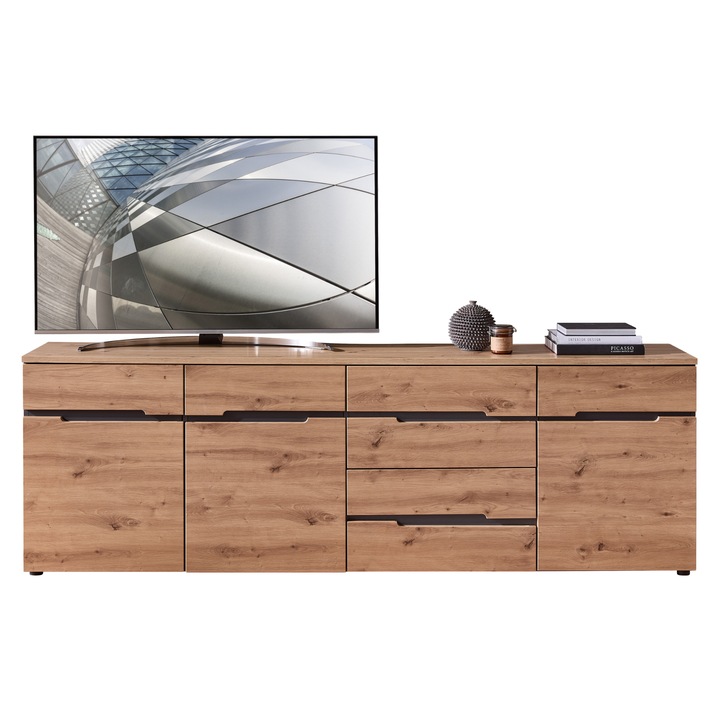 TV komoda WIGA II grafitová/dub artisan 1