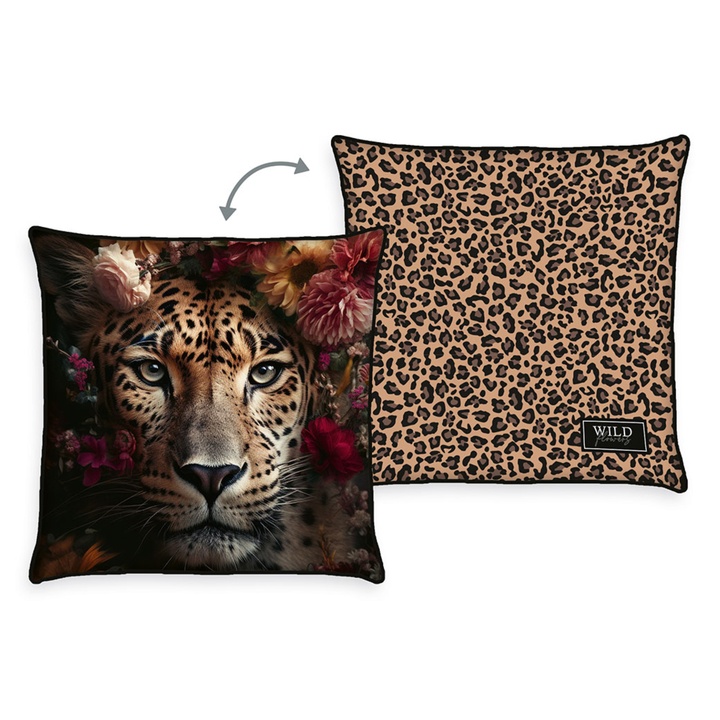 Vankúš WILD FLOWER leopard, 50x50 cm 1