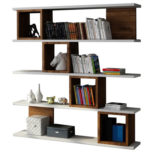 Regál WIND biela/orech 1