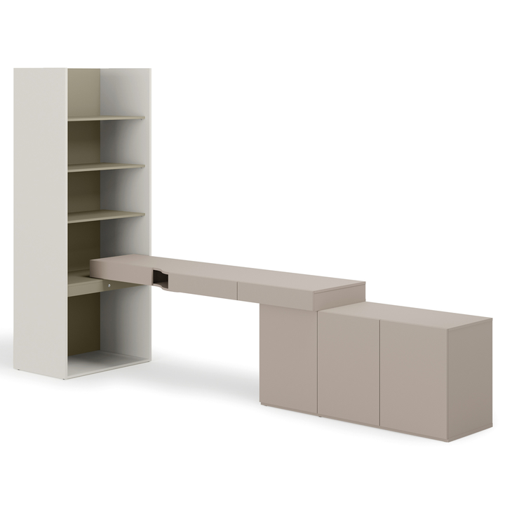 Studentská sestava  WOOW 8 pravá, ílovosivá/šampanské/eukalyptovo zelená 1