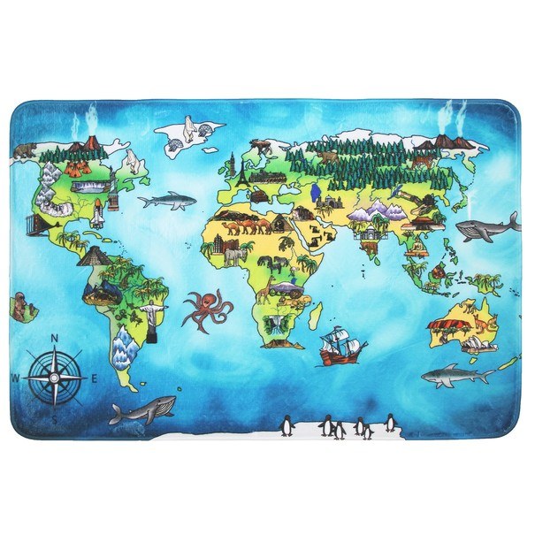 Detský penový koberec WORLD MAP viacfarebná, 77x117 cm 1