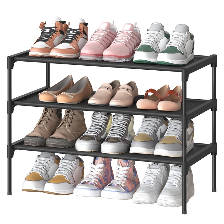 Regál na topánky WOVE čierna 1