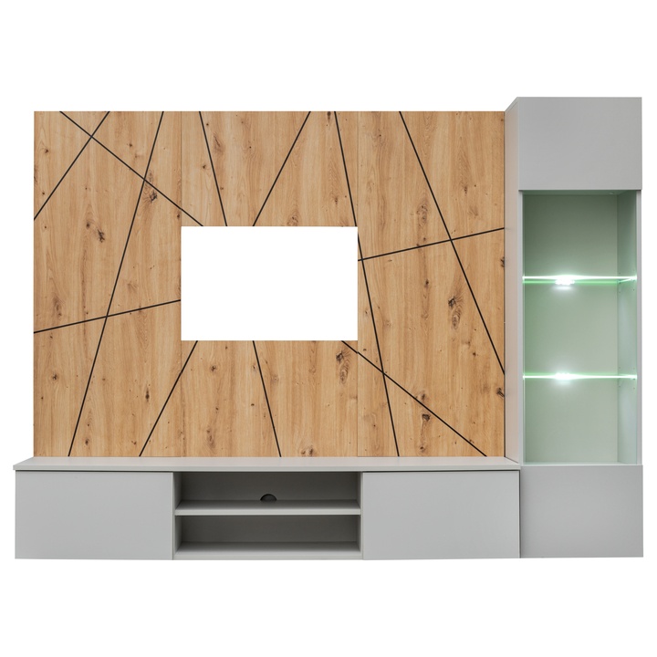 Obývacia stena XORA 2 dub artisan/sivá 1