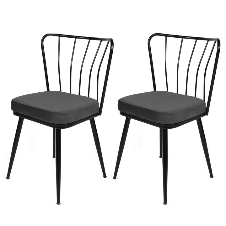 Jedálenská stolička YILDIZ sivá/čierna, sada 2 ks 1