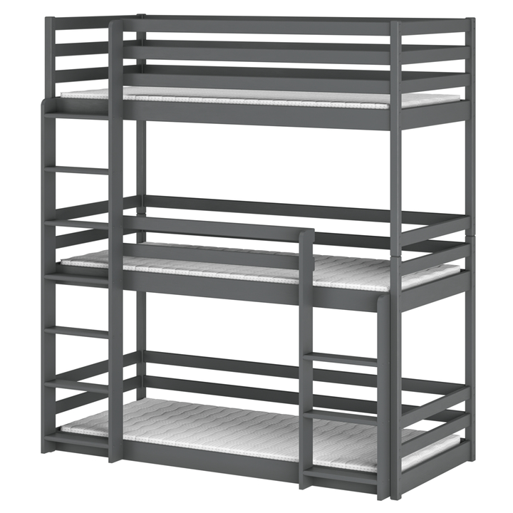 Poschodová posteľ ZANDER grafitová, 90x190 cm 1