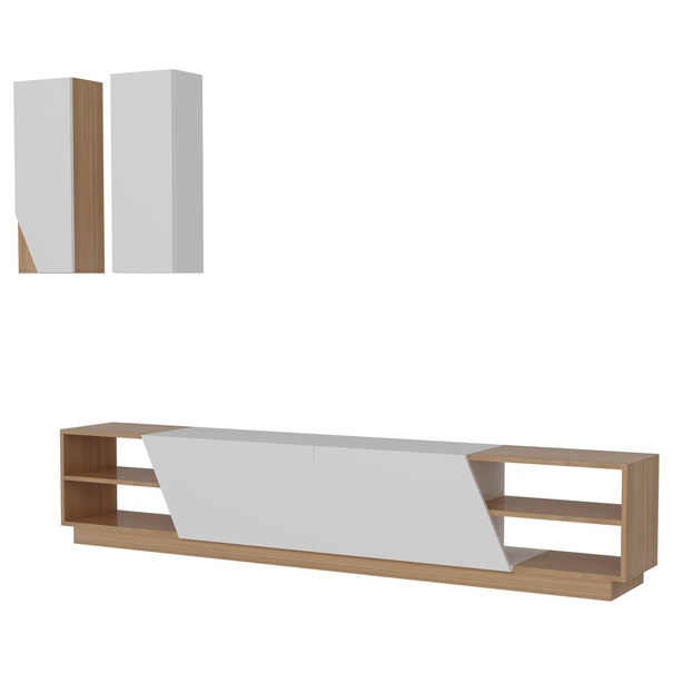 TV zostava ZEBA biela/teak 1