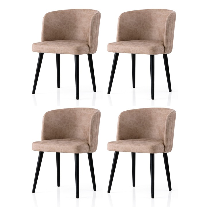 Jedálenská stolička ZEN béžová/čierna, sada 4 ks 1