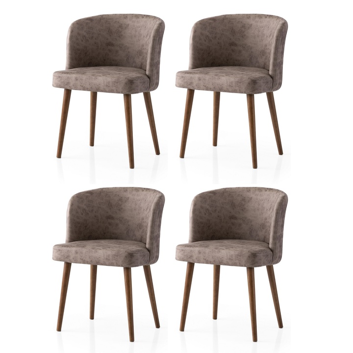 Jedálenská stolička ZEN tmavobéžová/buk, sada 4 ks 1
