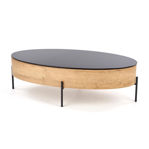 Konferenčný stolík ZINGO dub zlatý/čierna 1