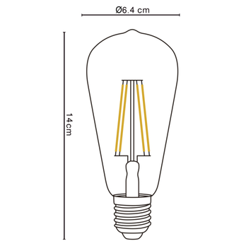 LED žiarovka filament 11399A E27, 7W, teplá biela, jantárová 1