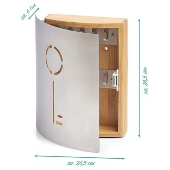 Skrinka na kľúče 13846 prírodný kaučukovník/oceľ 3