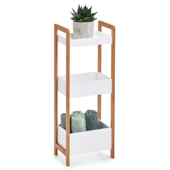 Regál 18862 biela/bambus 1