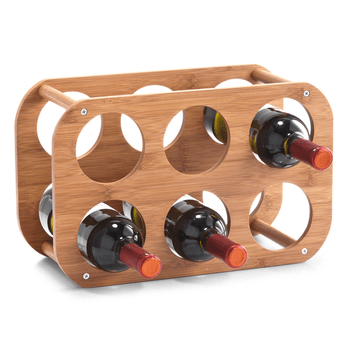 Polica na víno na 6 fliaš 559 bambus 1
