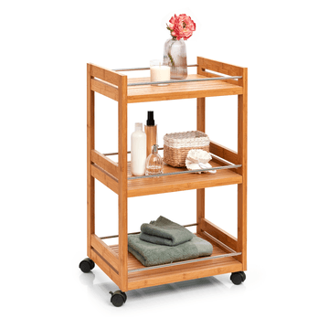 Regál na kolieskach 591 bambus/kov 1