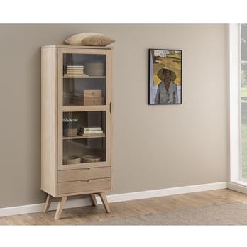 Vitrína A-LINE dub bielený 1