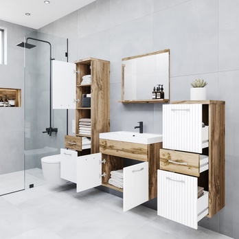 Kúpeľňová zostava ABIHA dub wotan/biela 2