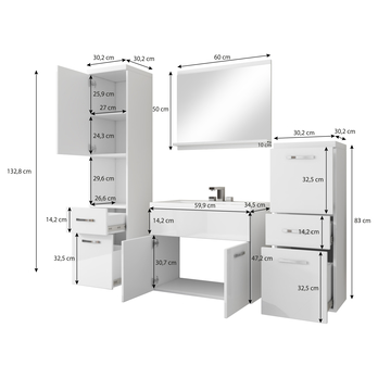 Kúpeľňová zostava ABIHA dub bodega/biela 5
