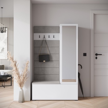 Predsieňová zostava ABRA biela vysoký lesk 1