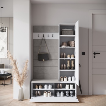 Predsieňová zostava ABRA biela vysoký lesk 2