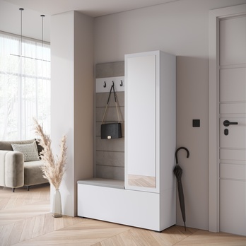 Predsieňová zostava ABRA biela vysoký lesk 3