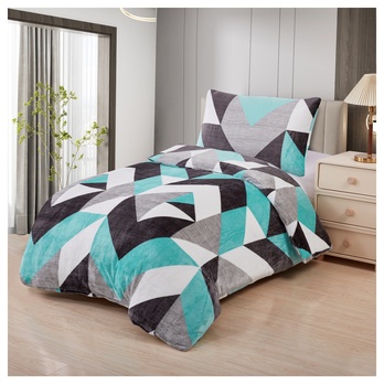 Posteľná bielizeň ABSTRACT TYRKYS modrá, 70x90 a 140x200 cm 1