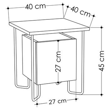 Nočný stolík ACRES tmavohnedá 3