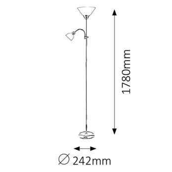 Stojacia lampa ACTION biela/chróm 3