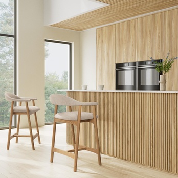 Barová stolička ADDI piesková/kaučukové drevo 1