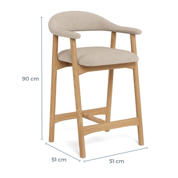 Barová stolička ADDI piesková/kaučukové drevo 10