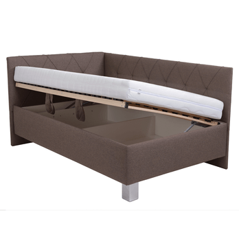 Rohová posteľ s matracom AFRODITE hnedá, 120x200 cm 3