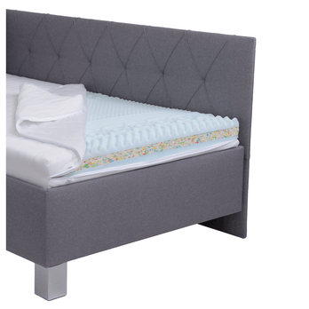 Posteľ s bočným čelom a matracom AFRODITE sivá, 90x200 cm 2