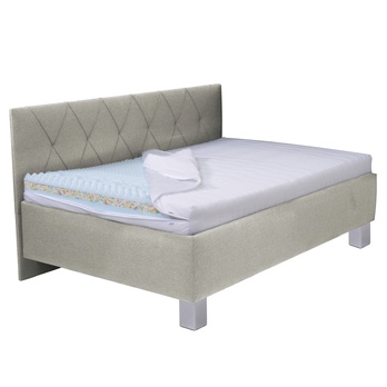 Posteľ s bočným čelom a matracom AFRODITE krémová, 120x200 cm 3