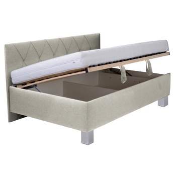 Posteľ s bočným čelom a matracom AFRODITE krémová, 120x200 cm 1