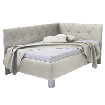 Rohová posteľ s matracom AFRODITE krémová, 120x200 cm 2