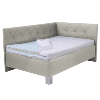 Rohová posteľ s matracom AFRODITE krémová, 90x200 cm 3