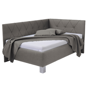 Rohová posteľ s matracom AFRODITE sivohnedá, 140x200 cm 2