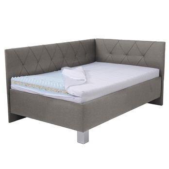 Rohová posteľ s matracom AFRODITE sivohnedá, 140x200 cm 3