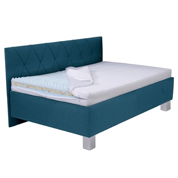 Posteľ s bočným čelom a matracom AFRODITE petrolejová, 140x200 cm 3