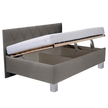 Posteľ s bočným čelom a matracom AFRODITE sivohnedá, 140x200 cm 1