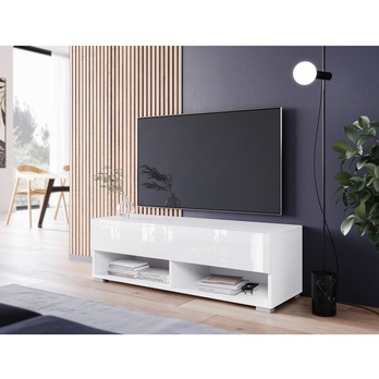 TV komoda AGATHE 100 biela/biela lesklá 1