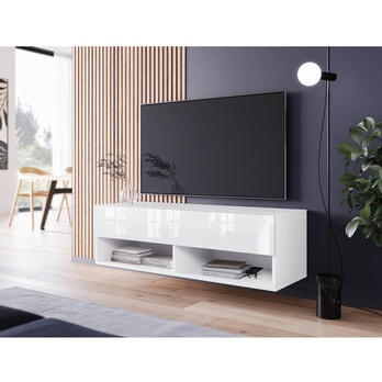 TV komoda AGATHE 100 biela/biela lesklá 2