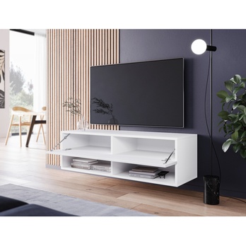 TV komoda AGATHE 100 biela/biela lesklá 3