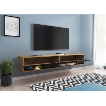 TV komoda AGATHE 180 dub wotan/čierna lesklá 3