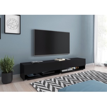 TV komoda AGATHE 180 čierna/matná grafitová 1